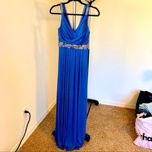 Cachet Formal Lavender Diamond Bejeweled Gown